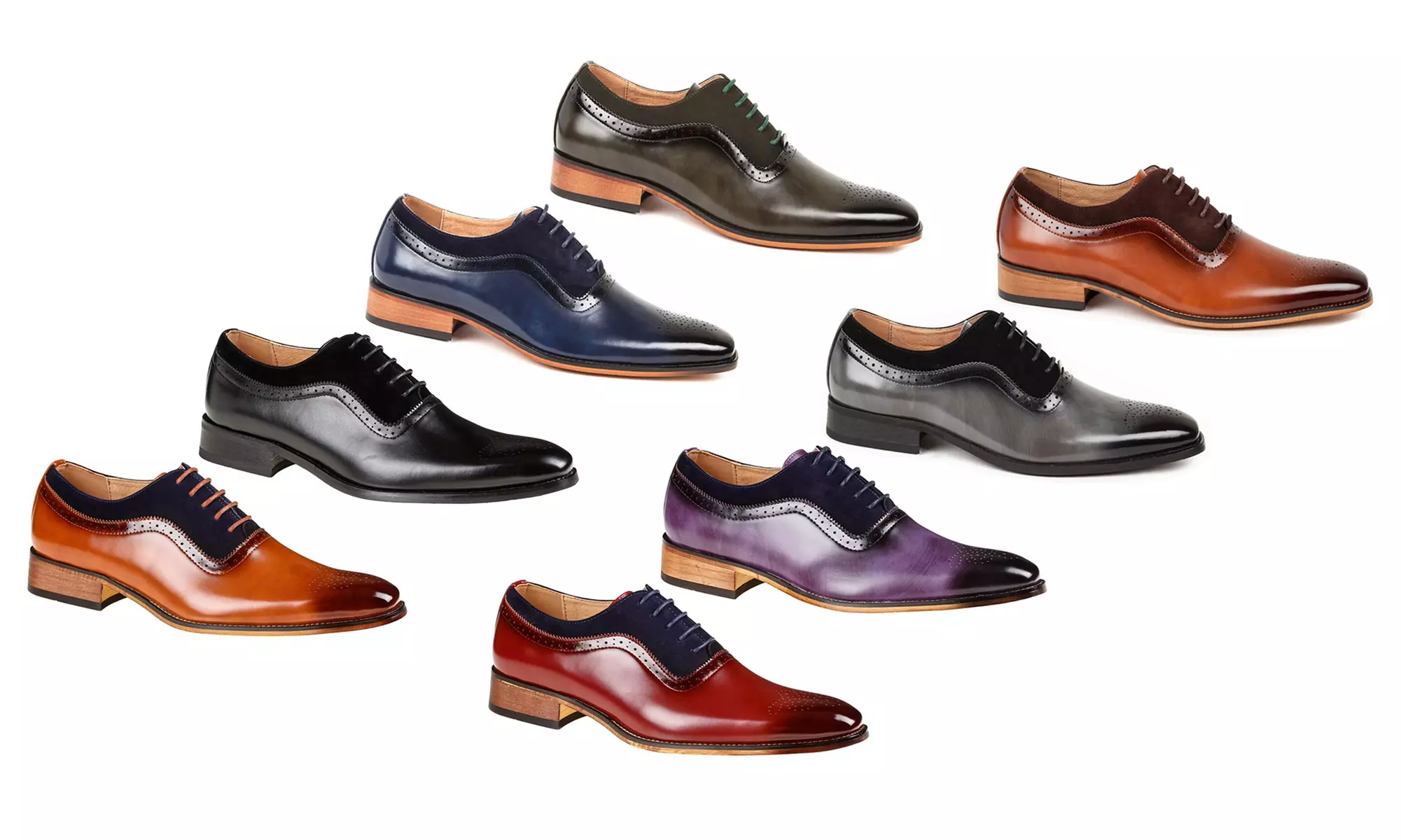 Gino Vitale Men's Lace Up Medallion Toe Dress Shoes - Primary Image