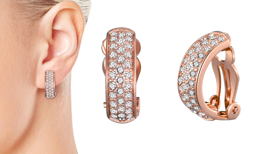 Image 6: Philip Jones Clip-On Earrings with Crystals from Zircondia®