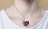 Multi Color Crystal Heart Necklace Made With Crystals From Swarovski