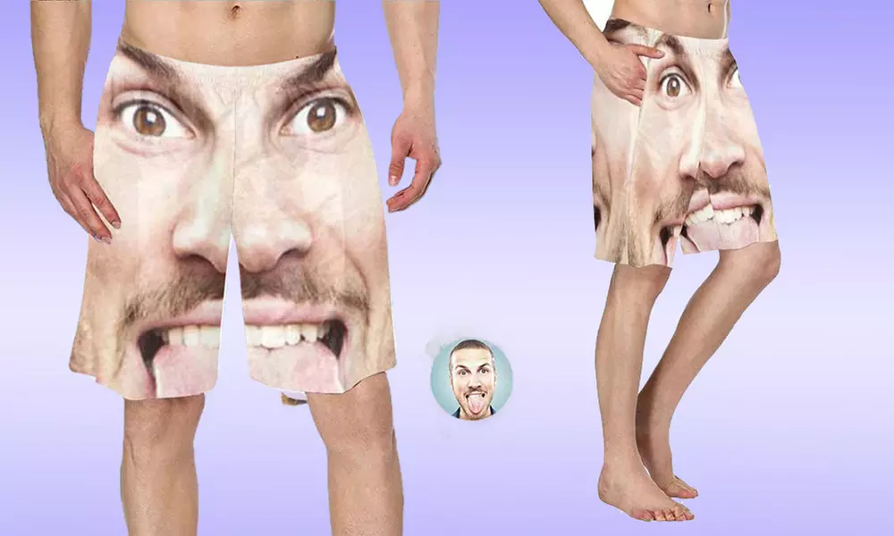 Strand-Shorts mit Foto-Symbolen