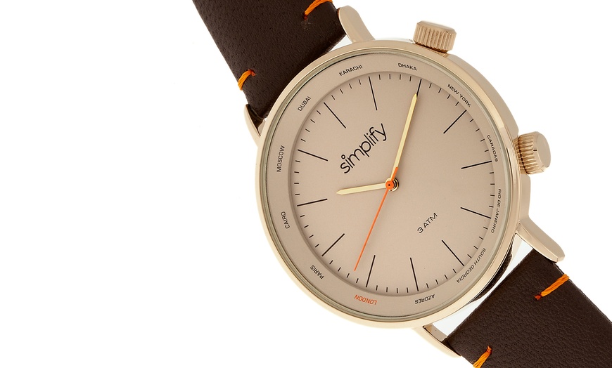 Image 9: Simplify The 3300 Genuine Leather Watch