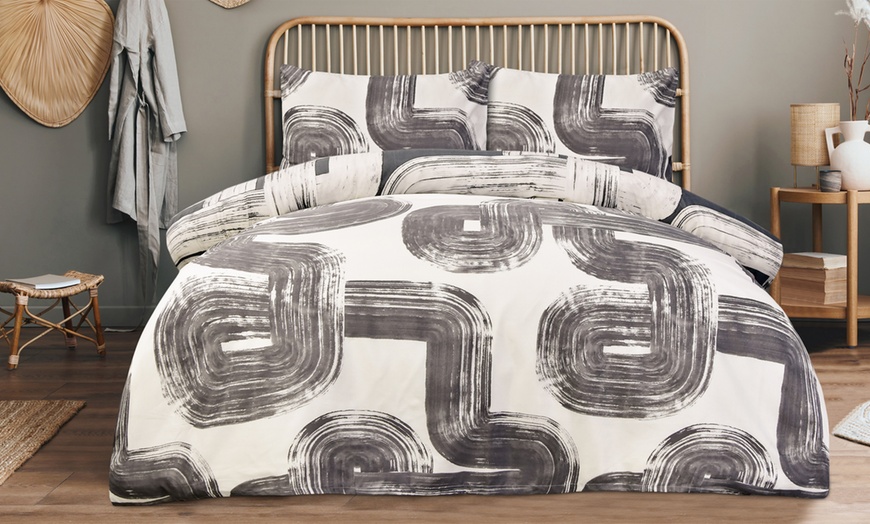 Image 1: Reversible Elemental Geo Duvet Set