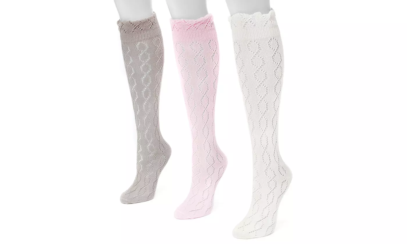 Muk Luks Women's Knee-High Socks (3-Pairs) - Second Medium