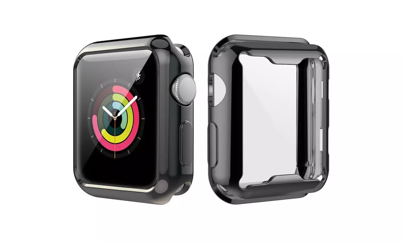 Chrome Full Cover Drop Resistant Bumper Screen Protector Case For Apple Watch