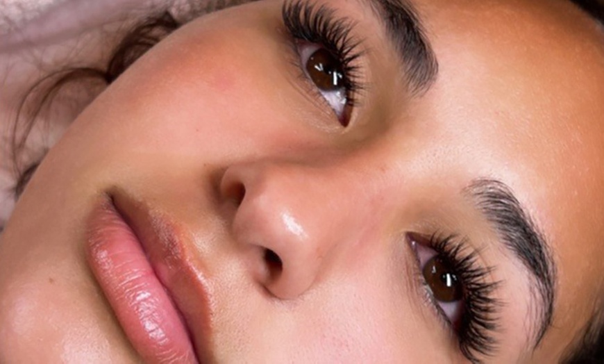 Image 1: Full Set of Classic Eyelash Extensions or 3D or 6D Volumes with Fill! 