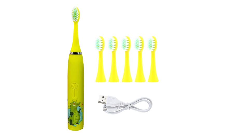 Image 9: Kids' Smart Electric Toothbrush with Eight Heads