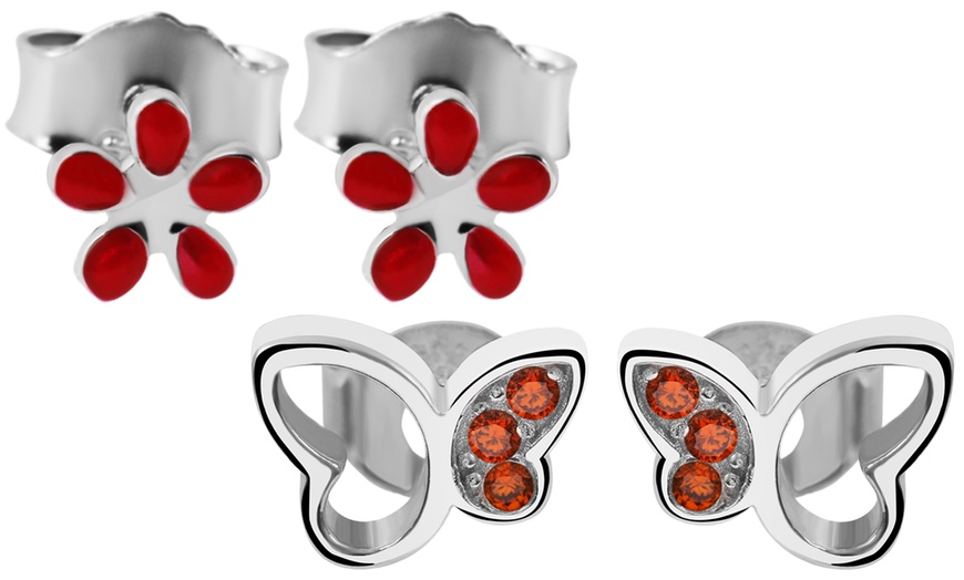 Image 49: 1, 2 ou 3 boucles d'oreilles goujons en argent sterling pour enfants