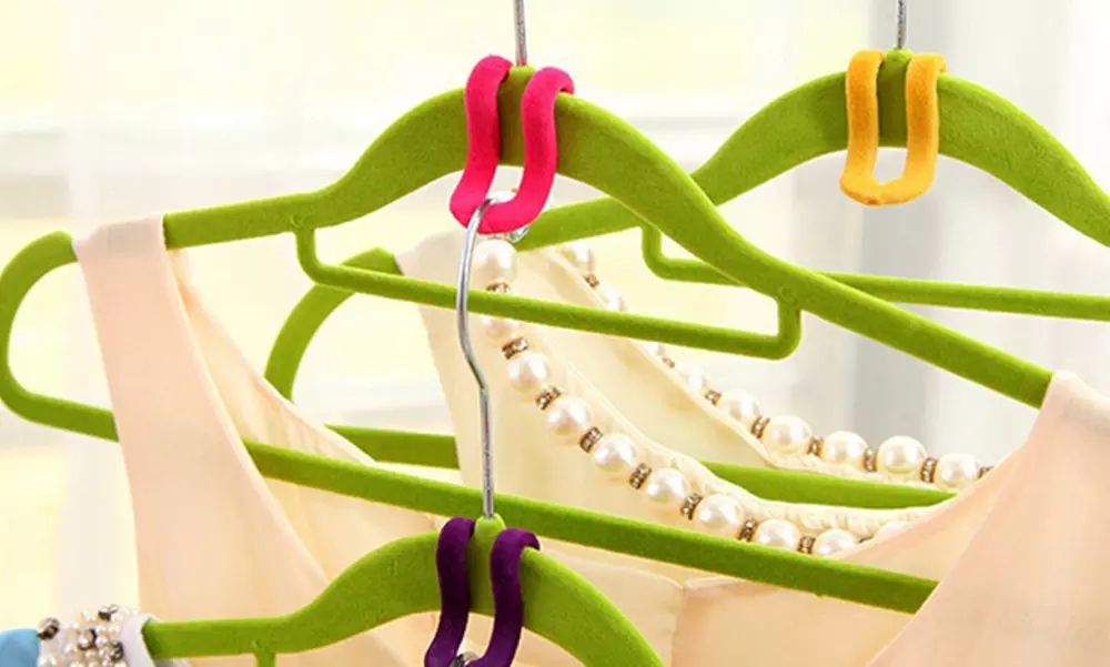 5x, 10x oder 20x Haken-Kleiderbügel-Organizer in den Farben nach Zufallsprinzip - Primary Image