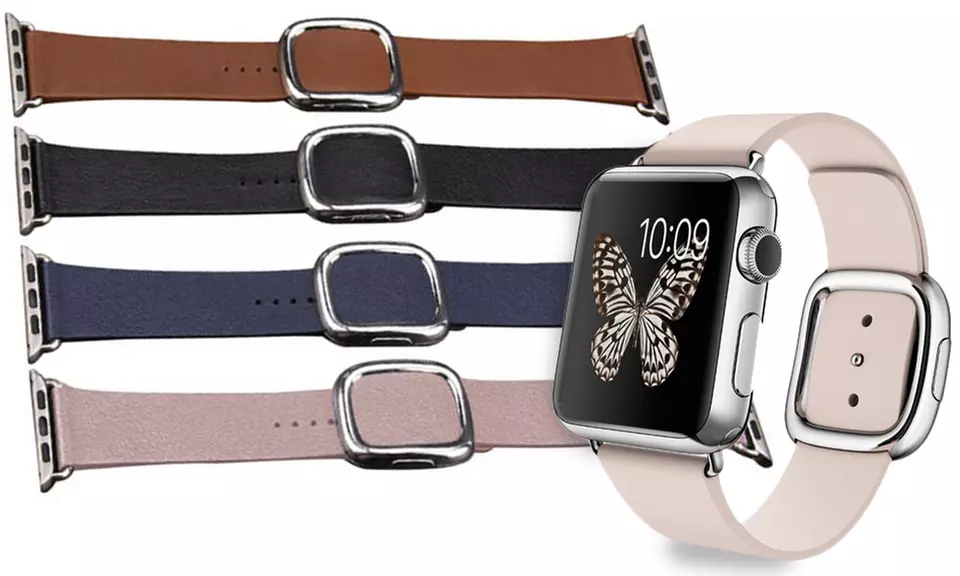 Waloo Modern Buckle Leather Strap for Apple Watch - Primary Image