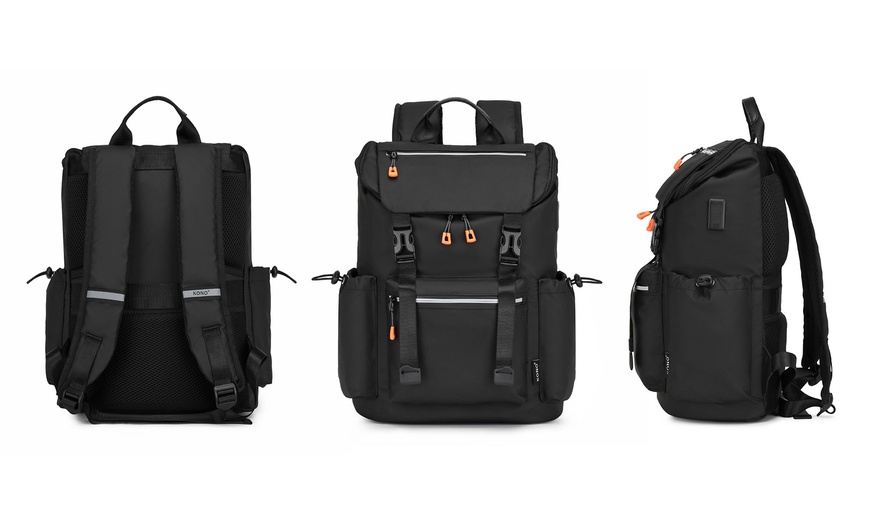 Image 2: Backpack with USB Charging and Dedicated Laptop Sleeve