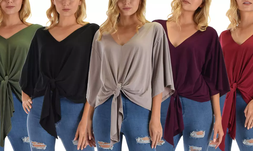 Lyss Loo Sea Day Women's Oversized Front-Tie Top - Primary Image