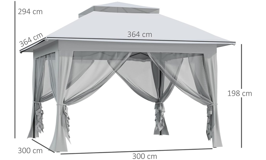 Image 4: Outsunny Outdoor Mesh Wall Tent