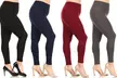 JVINI Women's Fleece-Lined Full-Length Leggings (S-2XL; 4-Pack) - Image 4