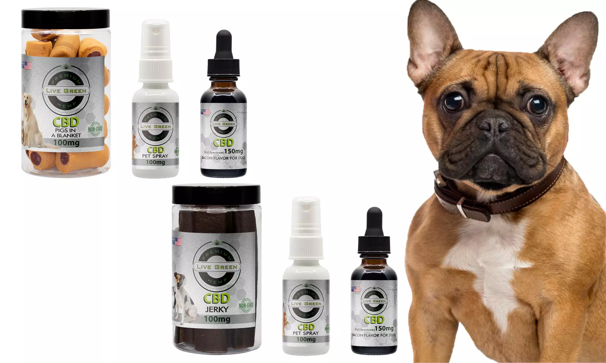 Live Green Hemp CBD Pet Bundle for Cats or Dogs (3-Piece Set) - Primary Image