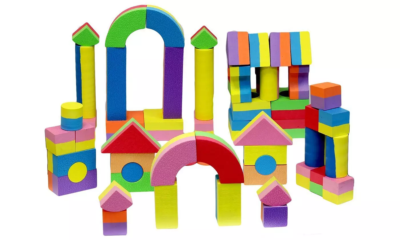 Click N' Play Toy Foam Blocks with Carry Tote (60-Count) - Primary Image