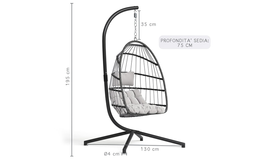 Image 4: Sedia a dondolo sospesa Annette