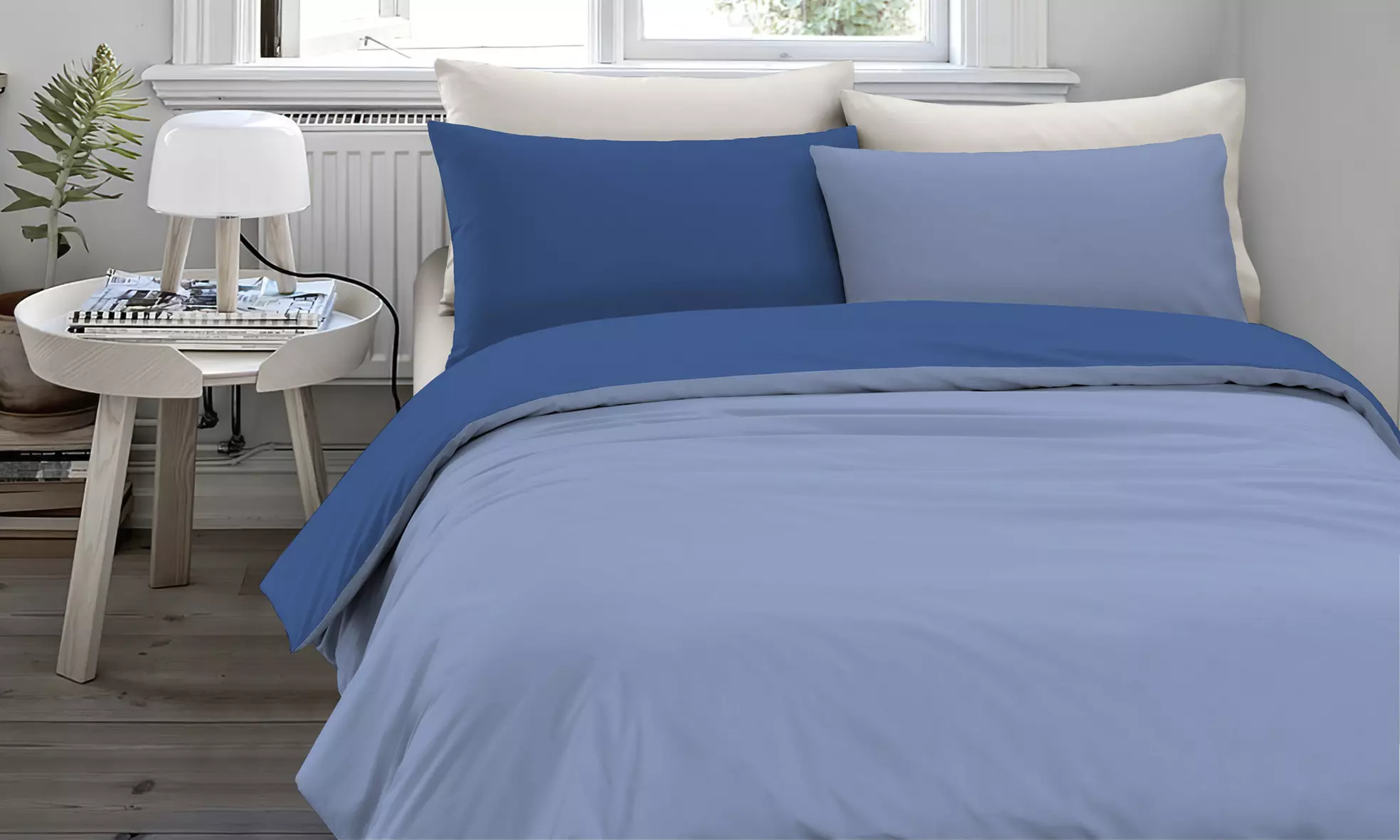 Copripiumino no stiro bicolore