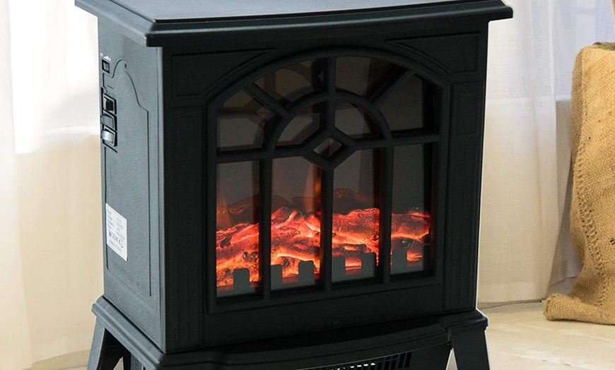 Image 86: HomCom Indoor Fireplace Heater