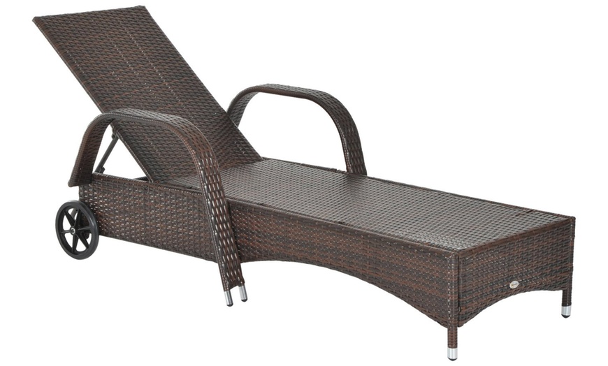 Image 12: Outsunny Lounger Recliner Bed