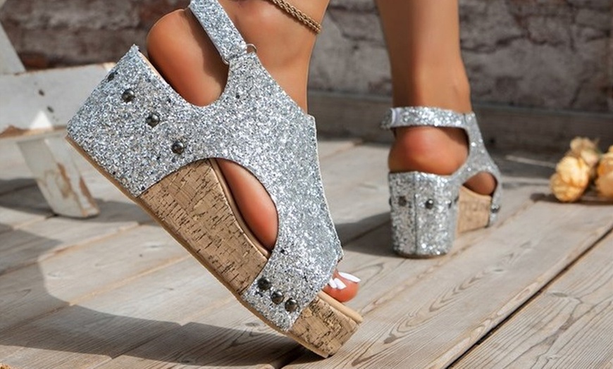 Silver bling clearance wedges