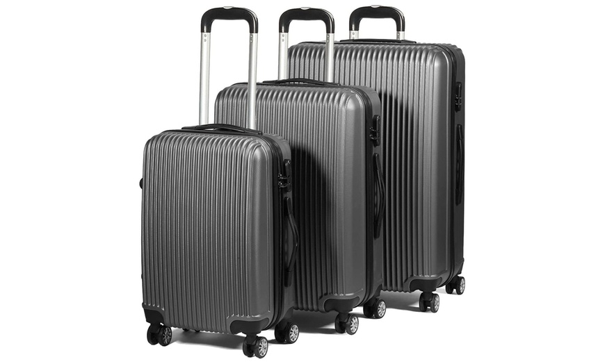 Image 4: Set of Three Lightweight Hard Shell Suitcases