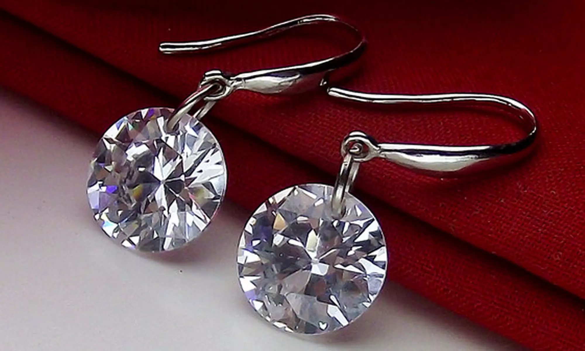 2.00 CTTW Naked Swarovski Element Drill Earrings - Second Medium