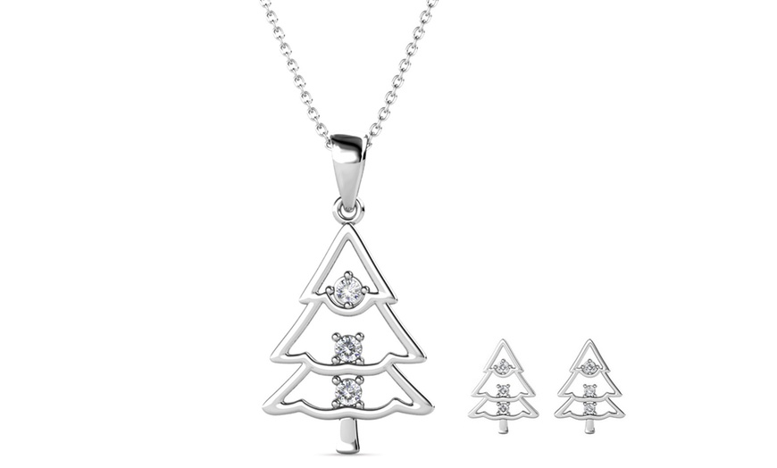 Image 9: Swarovski Christmas Tree Pendant Necklace