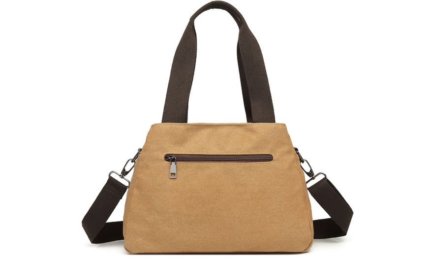 Image 17: Kono Canvas Multi-Function Cross Body Bag