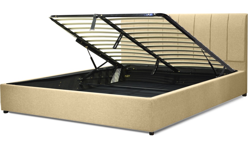 Image 13: Lit coffre Barcelone tissu, matelas ''Empereur'' en option