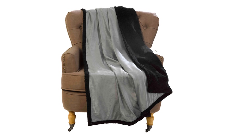 Image 1: Two Reversible Sherpa Throws 