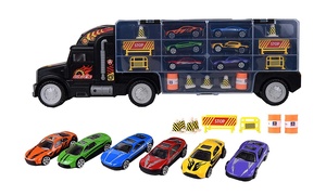 SOKA Transport Truck Car Carrier with Cars and Accessories