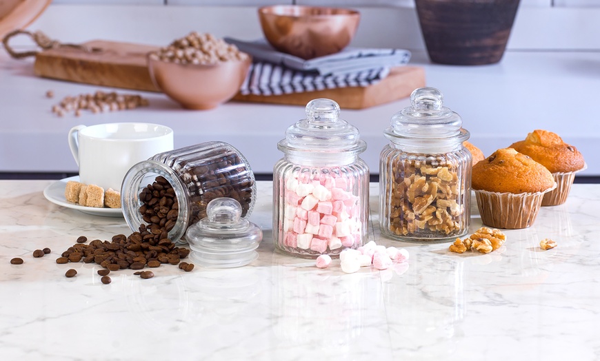 Image 10: Giles & Posner Ribbed Glass Jars