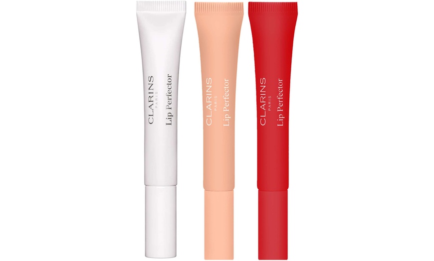 Image 3: Clarins Lip Perfector Glow; 3 pack in a choice of shades