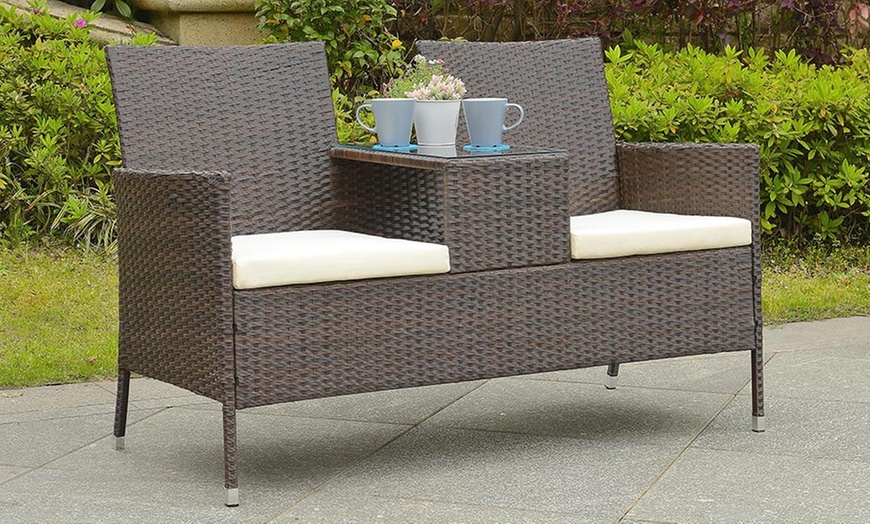 Image 2: Rattan Love Seat