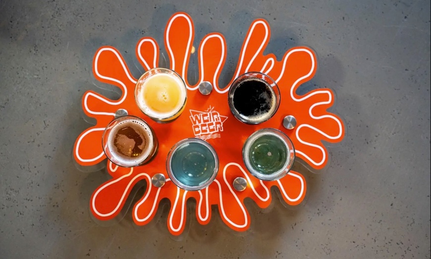 Image 1: Beer Flight, 1,2 or 4 Pints, 1,2 or 4 Crowlers to Go for 2 or 4 People