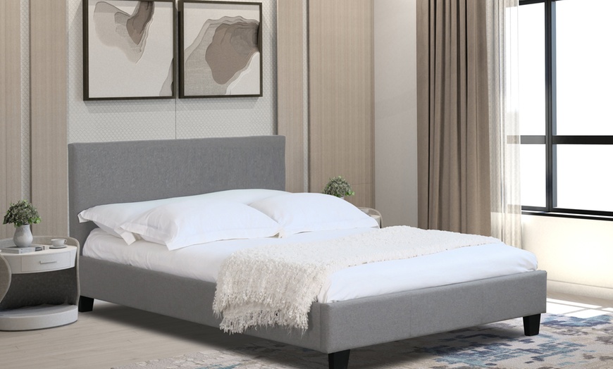 Image 1: Florence Fabric Bedframe with Optional Mattress