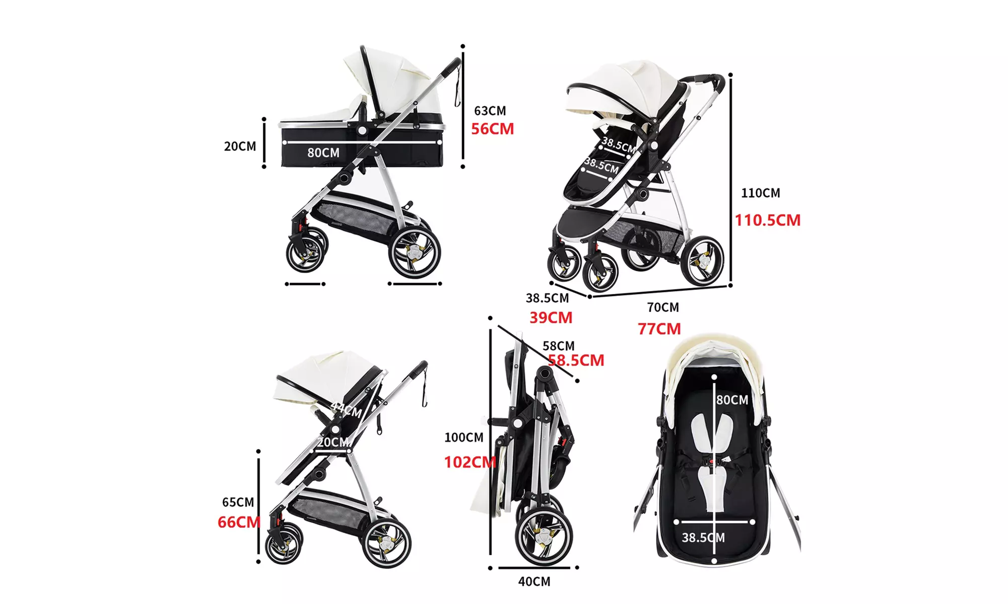 Three-in-One Deluxe All-Terrain Stroller