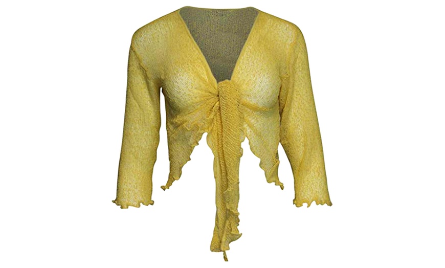 Image 6: Tie Front Lace Shrug