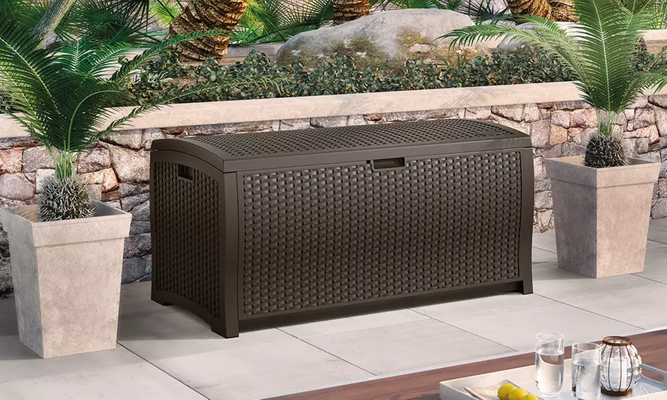 Suncast Wicker Deck Boxes (73, 99, or 122 Gal.) - Primary Image