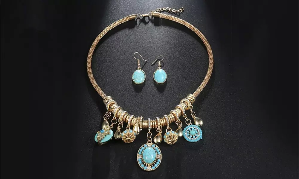 One, Two, or Three Hanging Crystal Bijoux Statement Necklaces from Novadab (Up to 84% Off) - Primary Image