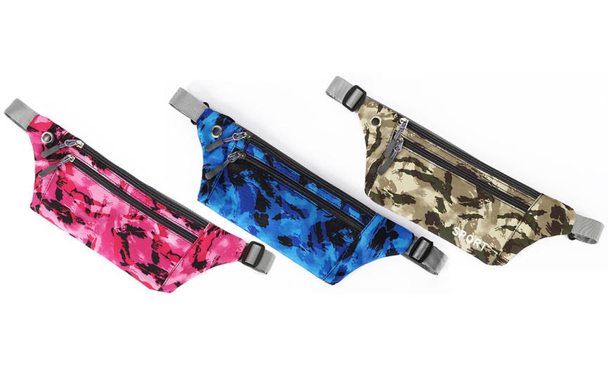 Image 1: Camouflage Sport Waist Belt Bag