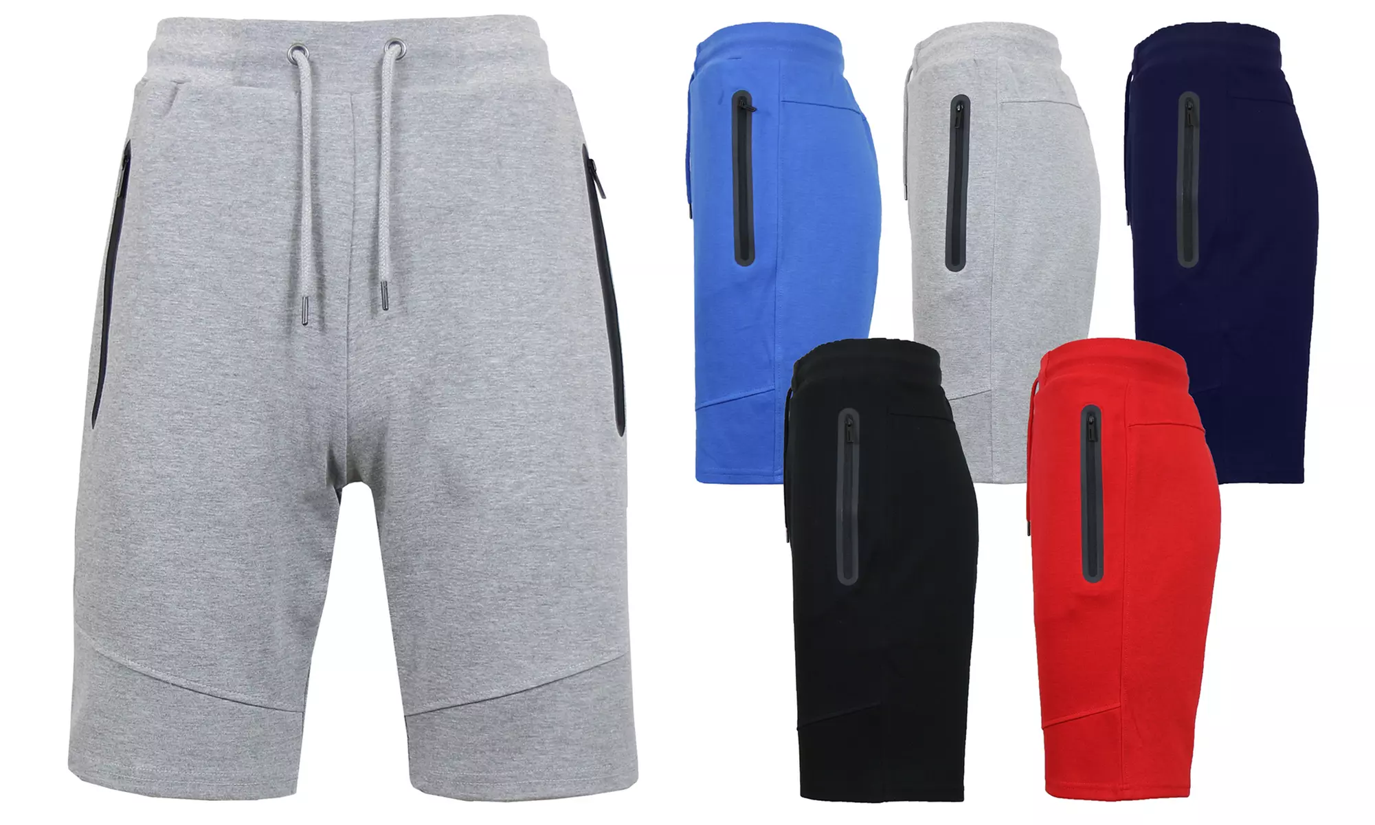 2-Pack Men's Tech Jogger Shorts with Zipper Side Pockets (S-2XL) - Primary Image