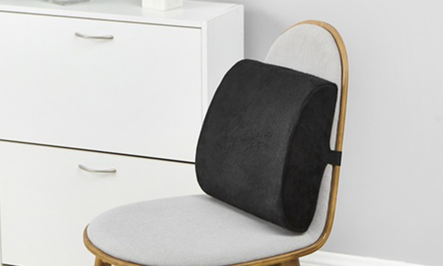 Image 2: Memory Foam Lumbar Support Back Cushion