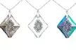 Collier Ah! Jewellery® orné cristaux Swarovski® Rhombus, estampés 925 - Image 2