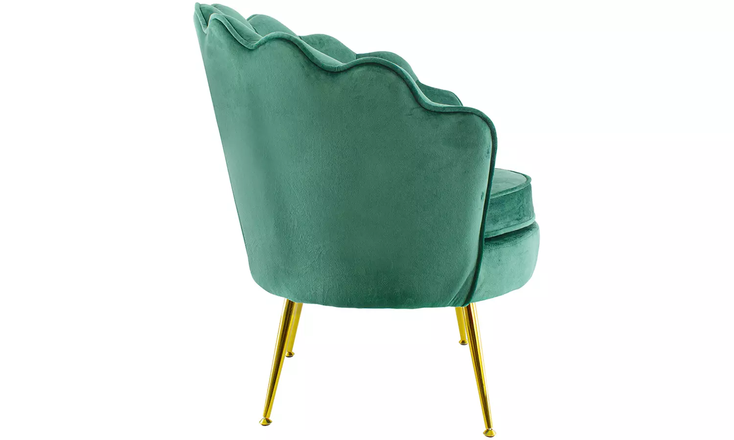 Poltrona con schienale a conchiglia