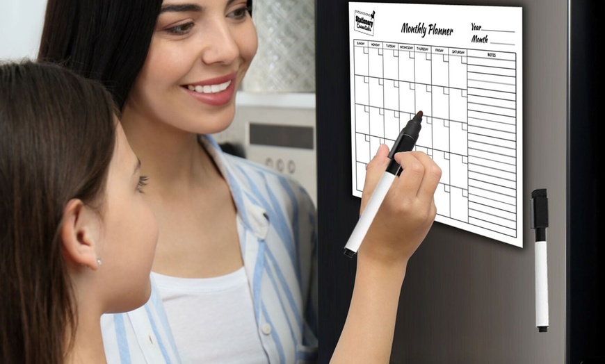 Image 2: Magnetic Monthly Planner White Board