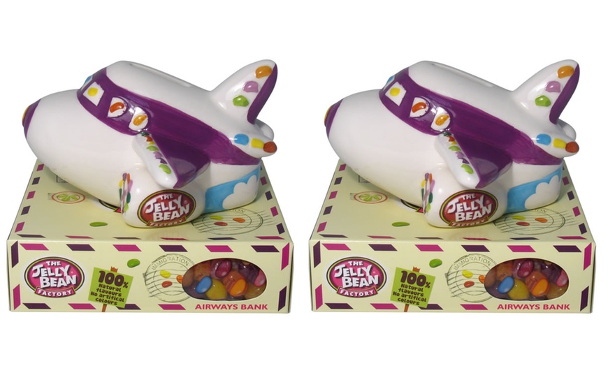 Image 2: Jelly Bean Car or Plane Coin Bank