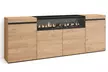 Sideboard mit großem Stauraum in Farbe nach Wahl, optional mit LED-Elektrokamin - Second Medium