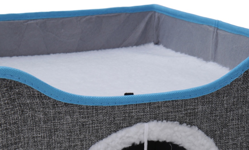 Image 21: Multifunctional Foldable Cat Bed with Scratching Pad 