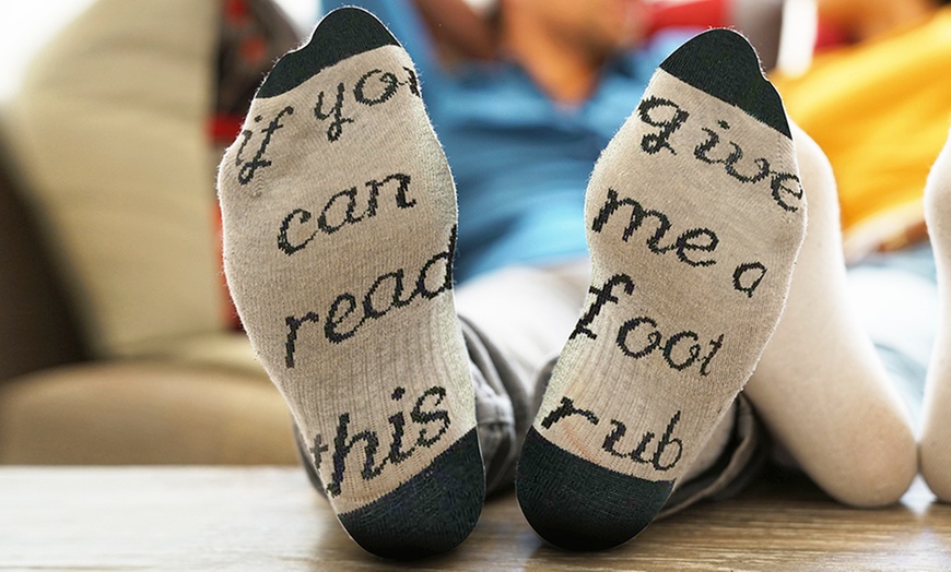 Image 1: Flo Foot Rub Slogan Socks